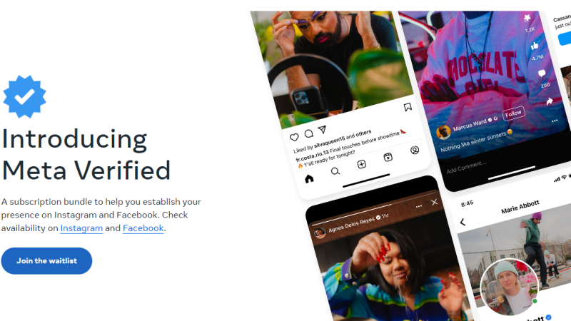 Meta Verified serviço de assinatura