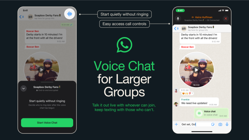 bate-papo por áudio em grupo no whatsapp